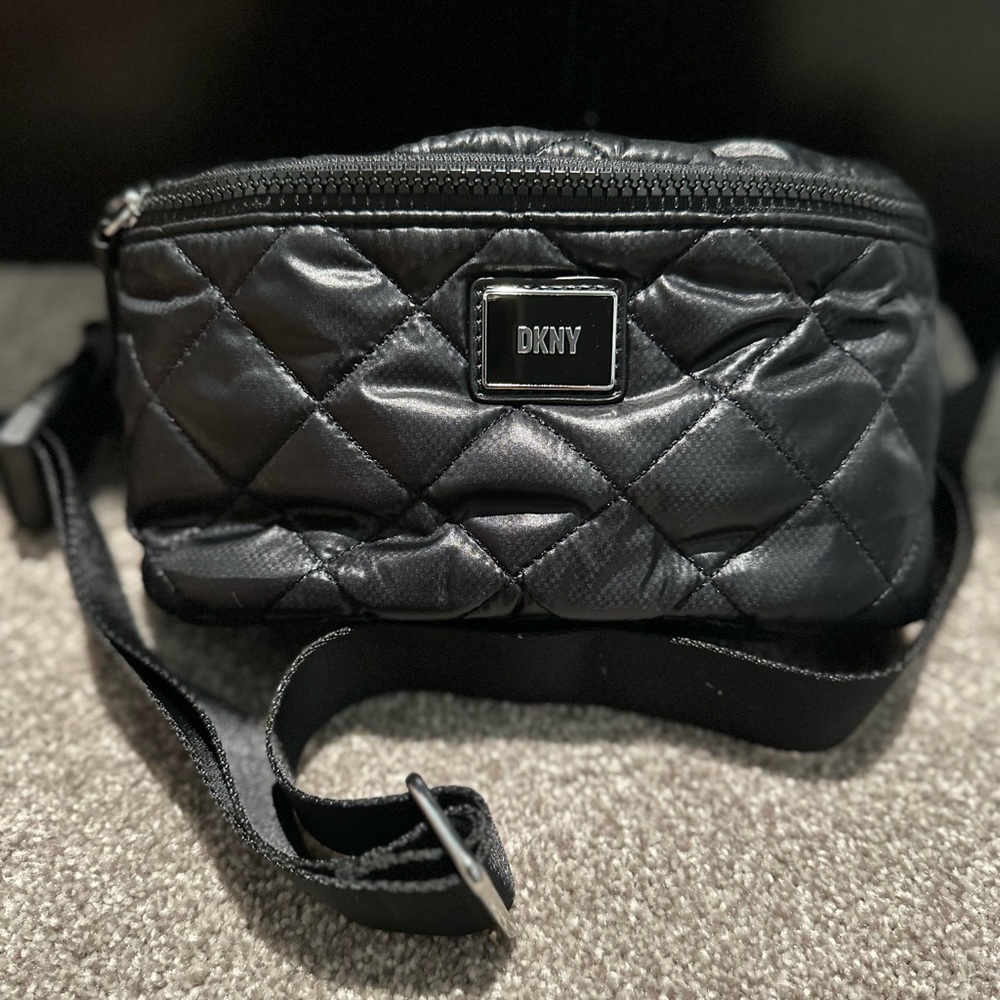 DKNY Black Quilted Waistband Bag